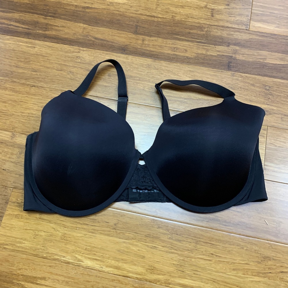Maidenform Underwire Bra Womens Size 38DD Comfort Back‎ Smoothing Black Everyday